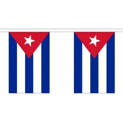 Vlaggetjes vlaggenlijn Cuba - 900 cm - polyester stof - buiten/binnen - landen - versiering