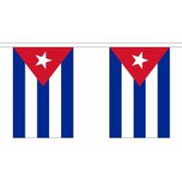 Vlaggetjes vlaggenlijn Cuba - 900 cm - polyester stof - buiten/binnen - landen - versiering