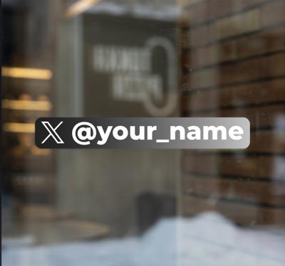 Gepersonaliseerde X twitter symbool naamsticker
