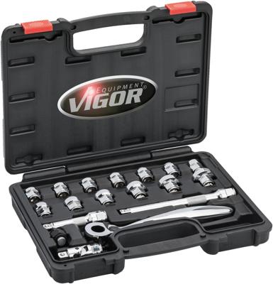 VIGOR Socket wrench sets 3/8" 18tlg.