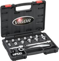 VIGOR Socket wrench sets 3/8" 18tlg.