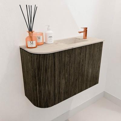 Toiletmeubel Mondiaz Joya Dlux | 61.6 cm | Meubelkleur Shadow | Faye wastafel Frappe Wasbak Rechts | 1 kraangat