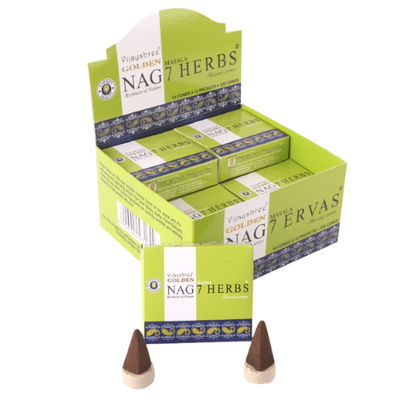 Golden Nag Wierookkegels - 7 Herbs