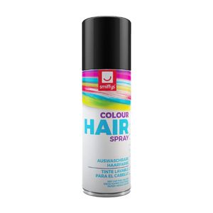 Carnaval haarverf - zwart - spuitbus - 125 ml - haarspray