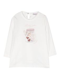 Monnalisa t-shirt à logo imprimé - Blanc