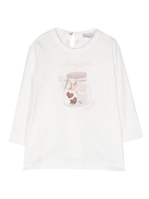 Monnalisa t-shirt à logo imprimé - Blanc