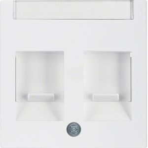 Berker S1 RJ45 inbouwset met draagframe en inzetplaat polarwit mat