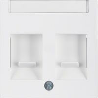 Berker S1 RJ45 inbouwset met draagframe en inzetplaat polarwit mat