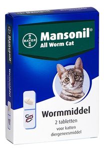 MANSONIL KAT ALL WORM TABLETTEN 2 ST