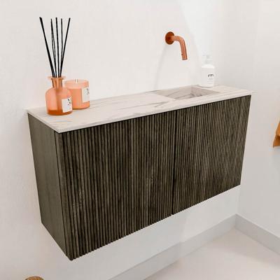 Toiletmeubel Mondiaz Joya Dlux | 80 cm | Meubelkleur Shadow | Faye wastafel Nata Wasbak Rechts | Zonder kraangat(en)