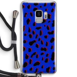 Blue Leopard: Samsung Galaxy S9 Transparant Hoesje met koord