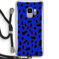 Blue Leopard: Samsung Galaxy S9 Transparant Hoesje met koord