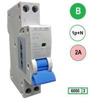 SEP Installatie automaat B02 1polig+n 6kA 18mm breed