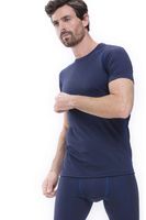Mey High Performance Regular Fit T-Shirt ronde hals donkerblauw, Effen - thumbnail