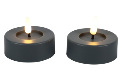 Decostar Countryfield Maxi theelicht 6,7CM LED rond Lyonie s2 grijs