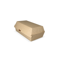 Hotdog box 20x10x8cm kraft/wit BIO