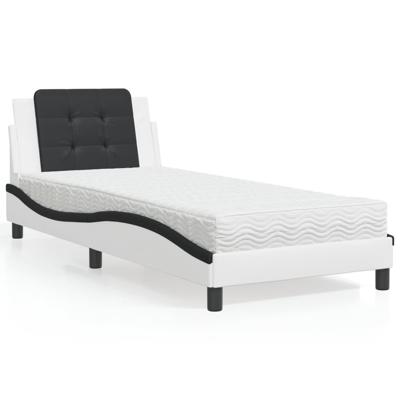 Bedframe zonder matras "Zadar" kunstleer wit en zwart 100x200 cm