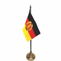 Oost Duitsland tafelvlaggetje - 10 x 15 cm - met standaard voetje - 27 cm hoog