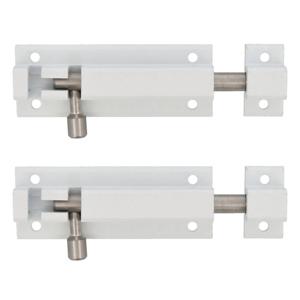 AMIG schuifslot - 2x - aluminium - 6 cm - wit - deur - schutting - raam - Grendels