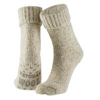 Apollo Anti-slip huissokken/slofsokken - wol - dames beige - maat 35-38