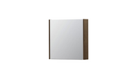 INK SPK1 spiegelkast met 1 dubbel gespiegelde deur, 1 verstelbaar glazen planchet, stopcontact en schakelaar 60 x 14 x 60 cm, fineer chocolate - thumbnail