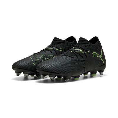 PUMA Future 8 Match IJzeren-Nop Voetbalschoenen (SG) Zwart Donkergroen Lichtgroen