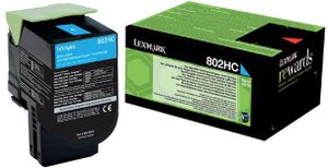 Lexmark Return Program toner 802, 3.000 pagina's, OEM 80C2HC0, cyaan