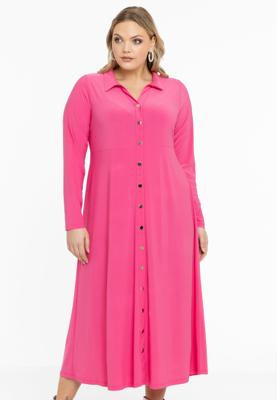 Yoek Jurk met knopen | Roze | Maat 54/56 Yoek Jurk met knopen | Roze | Maat 54/56