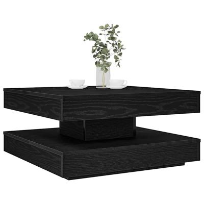 Salontafel 360 graden draaibaar 70x70x34,5 cm zwart