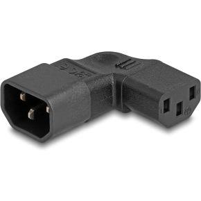 Delock 80474 tussenstuk voor kabels IEC 60320 C14 IEC 60320 C13 Zwart