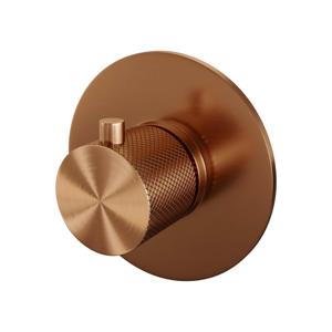 Brauer Copper Carving inbouwthermostaat - met inbouwdeel - 1 carving knop - - PVD - geborsteld koper 5-GK-090