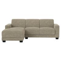 Leen Bakker - Bank Aberdeen Met Chaise Longue Links - Rebel - Stof - Taupe - 158x238x84 Cm