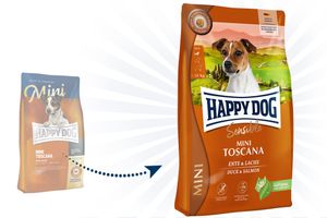 Happy Dog Sensible Mini Toscana 4 kg Volwassen Eend, Zalm