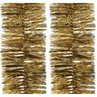 4x decoris kerstslinger-guirlande - goud - glanzend lametta - 270cm