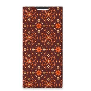 Samsung Galaxy S22 Ultra Hoesje met Magneet Batik Brown