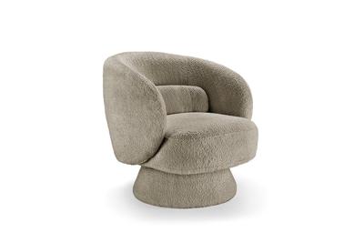 Fauteuil BOSSA NOVA 360° draaibaar bouclé taupe - 43527