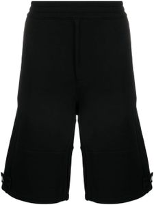 Alexander McQueen short en coton à plaque logo - Noir