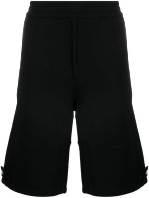 Alexander McQueen short en coton à plaque logo - Noir
