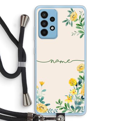 Gele bloemen: Samsung Galaxy A52 Transparant Hoesje met koord