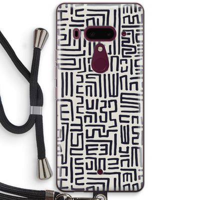 Moroccan Print: HTC U12+ Transparant Hoesje met koord