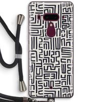 Moroccan Print: HTC U12+ Transparant Hoesje met koord