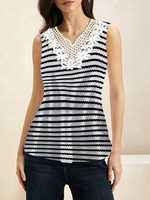 Loose Casual Lace Collar Cotton Tank Top