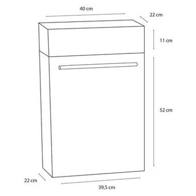 Differnz fonteinmeubel Force - antraciet - 40 cm - rechts