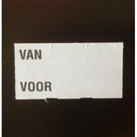 Etiket 3719 wit afnm.br VAN VOOR / 25rl