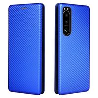 Sony Xperia 5 III Flip Case - Koolstofvezel - Blauw