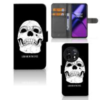 Telefoonhoesje met Naam OnePlus 11 Skull Eyes | Portemonnee hoesje