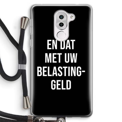 Belastinggeld - Zwart: Honor 6X Transparant Hoesje met koord