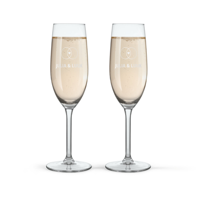 Champagneglas graveren - 2 stuks