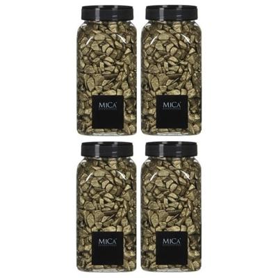 Mica Decorations decoratie steentjes - 4x - goud - 1 kilo - 650ml - hobby steentjes