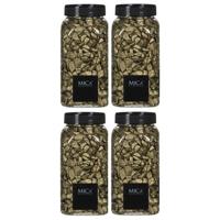 Mica Decorations decoratie steentjes - 4x - goud - 1 kilo - 650ml - hobby steentjes